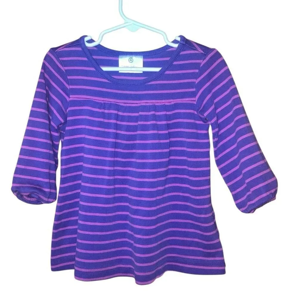 Hanna Andersson 100% cotton Long Sleeve Purple & Pink Top Size 18-24m #752
